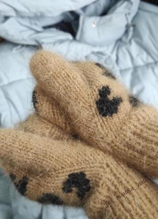 Варежки с леопардовым принтом