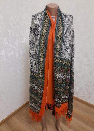 Тоненька велика  вовняна шаль палантин  la mohair woolen collection by gul ahmed