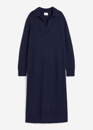 H&m вязаное платье теплая, теплое платье трикотаж