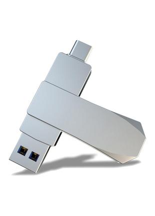 Флеш пам'ять usb shengkewei otg-s23-128 128gb usb 3.2 + type-c silver