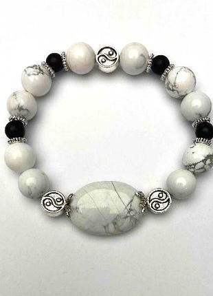 Браслет кахолонг шунгит