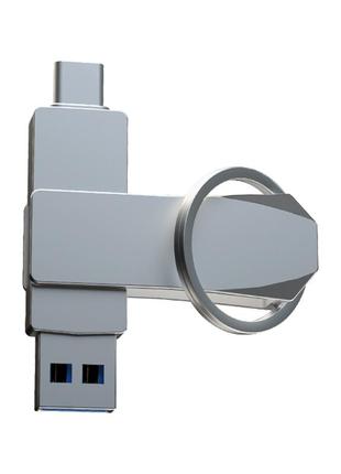 Флеш пам'ять usb shengkewei otg-s23-256 256gb usb 3.2 + type-c silver