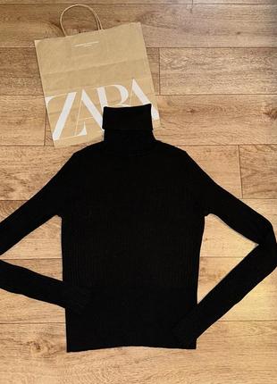 ⚜️❤️zara женский черный гольф в рубчик !