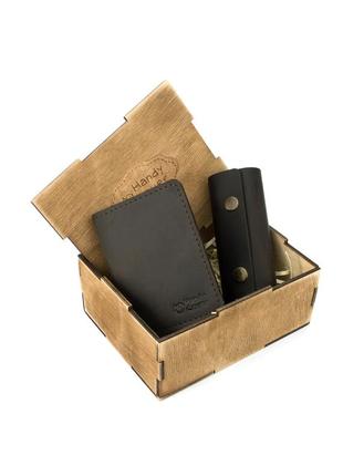 Чоловічий подарунковий набір в коробці handycover №43 коричневий