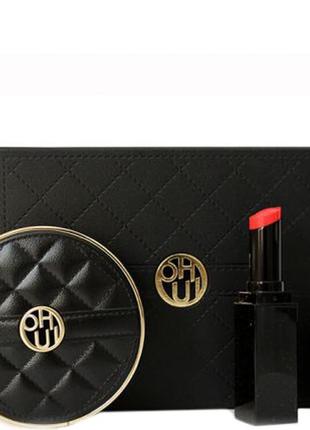 Люксовый набор с кушеном ohui ultimemate cover the couture cushion special set, #01 pink beige