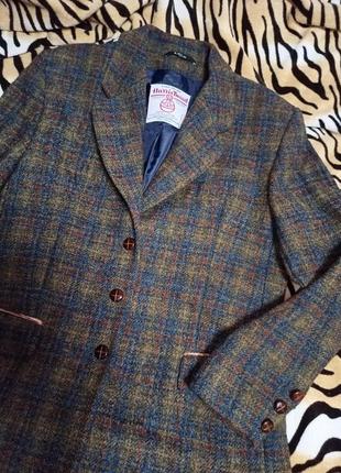Harris tweed,100% pure wool. тёплый жакет, пиджак бойфренд 46- 52 размер