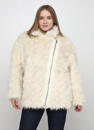 Трендовая эко шуба короткая белая h&m размер 40