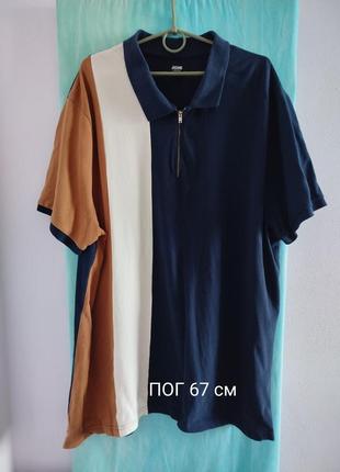 Мужская одежда/ футболка поло, тенниска с замочком 🧡💙 58/60/6xl размер