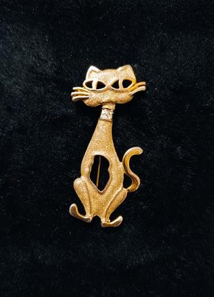 Вінтажна брошь у вигляді кота