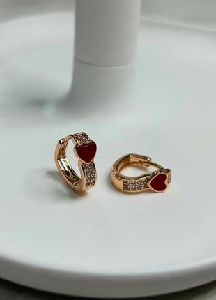Серьги сердца ♥️ xuping медицинский сплав позолота