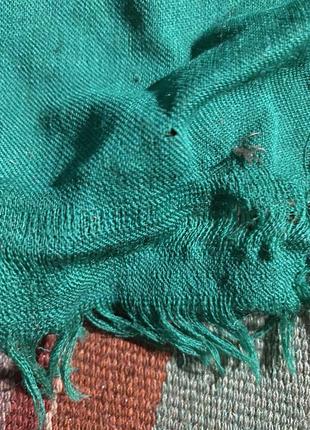 Шерстяная ткань для ниток нитки для вышивки зелёная1 фото