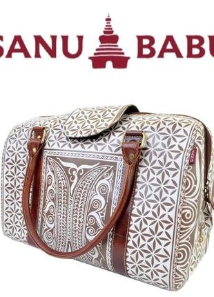 Шикарная большая кожаная сумка от sanu babu ручная роспись.