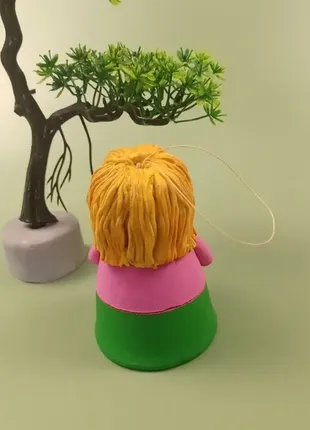 Керамический колокольчик бухгалтер глиняная статуэтка ручной работы+подарок