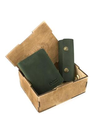 Чоловічий подарунковий набір в коробці handycover №43 зелений