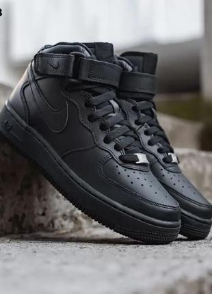 Кроссовки мужские зимние nike air force hight black