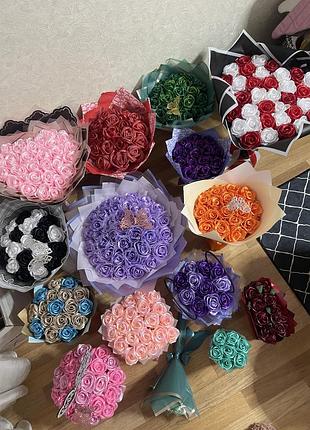 Букеты из атласной ленты в наличии