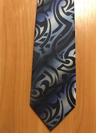 Галстук новый синий  черный серебристый голубой с переливом classic tie4 фото