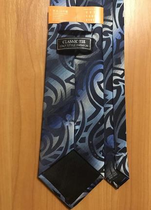 Галстук новый синий  черный серебристый голубой с переливом classic tie2 фото