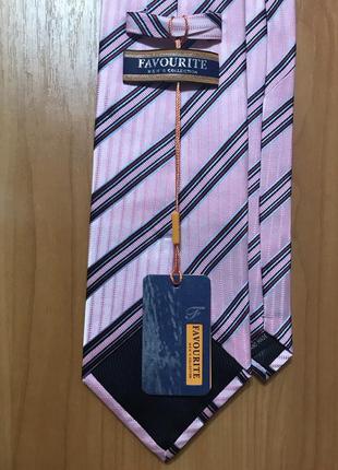 Новый галстук розовый персиковый черный голубой с переливом favourite men's collection