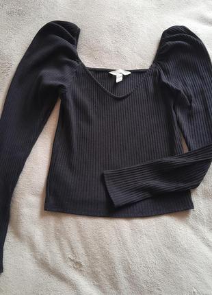 Лонгслив s h&m рубчик