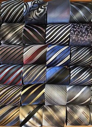 Галстук новый синий  черный серебристый голубой с переливом classic tie10 фото