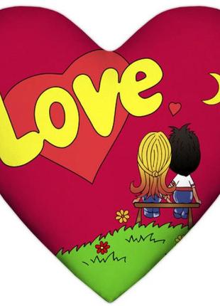 Подушка love is сердце red