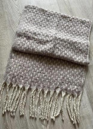 Шарф с бахрамой, шарф дреды, обьемный шарф, терлый шарф