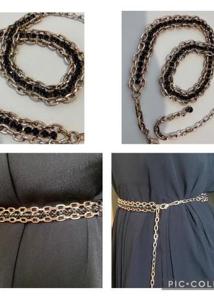 Пояс з легкого металу з камінчиками