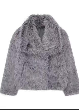 Короткая шуба с экомеха в стиле zara