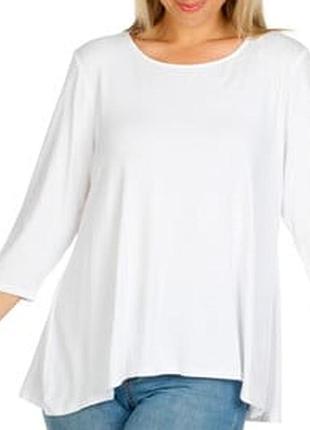 Кремовая котоновая блуза италия батального размера туника с приспущенными плечами оверсайз