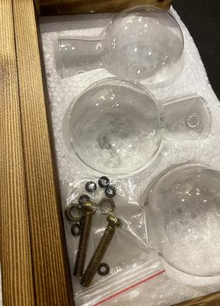 Стеклянная ваза подставка три колбы