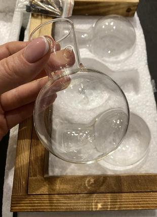 Стеклянная ваза подставка три колбы