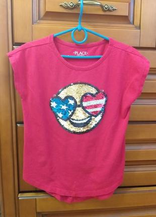 Футболочка с пайетками/5-6р