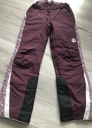 Теплі лижні штани баклажанового кольору