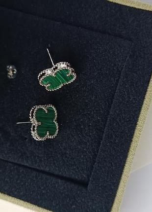 Брендовые серьги клевер ван клиф van cleef