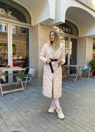 Пальто з капюшоном чорне, світло-бежеве