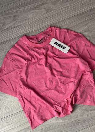 Нова рожева вкорочена футболка топ guess