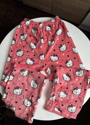 Теплые мягкие пижамные брюки hello kitty