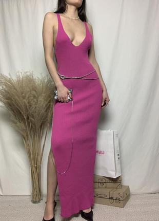 Макси платье от plt, платье с разрезом, платье с глазным вырезом, prettylittlethings, платье по фигуре