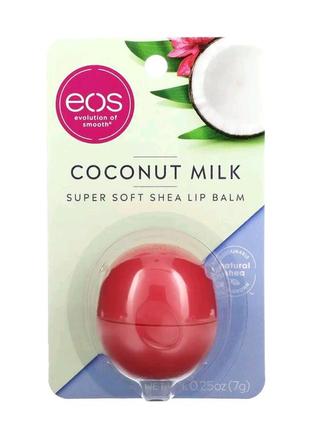 Eos evolution of smooth пом’якшувальний бальзам для губ із маслом ши, кокосове молоко, 7 г