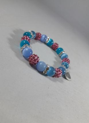 Браслет "для тебя" бусины кошачий глаз