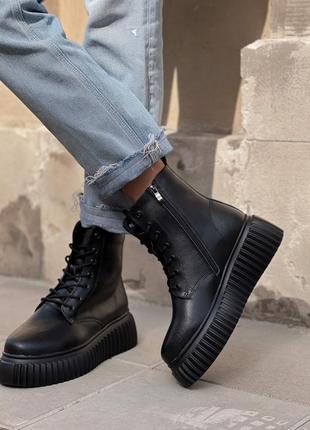Черевики leather black 10101