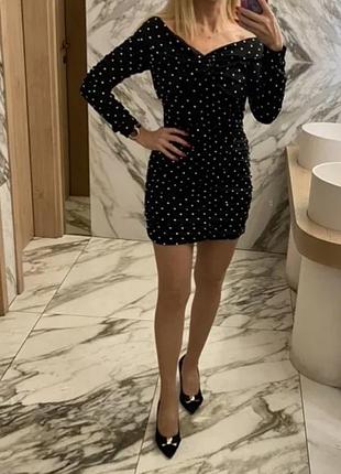 Стильное платье в горох, xs