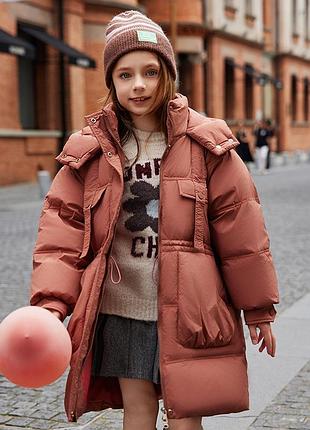 Пуховик для дівчинки зимова куртка пуховик для дівчинки
