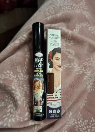 Набір  блиск для губ + туш the balm