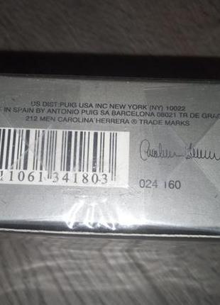 Чоловічий парфум carolina herrera 212 men 100мл туалетна вода3 фото