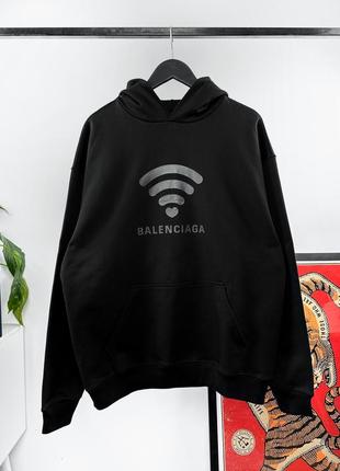 Худі чорне бавовняне унісекс oversize fit