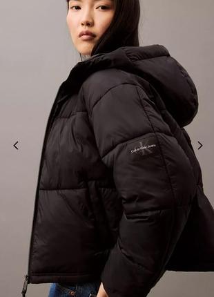 Куртка, пуффер, зима, calvin klein, женская, черная, размер s, оригинал