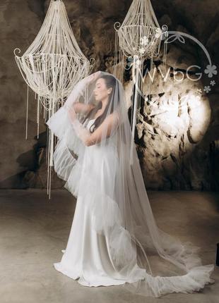 Свадебная фата с рюшами для невесты.