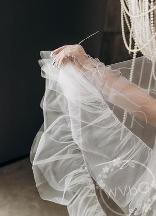 Свадебная фата с рюшами для невесты.